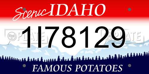 1I78129 Idaho License Plate