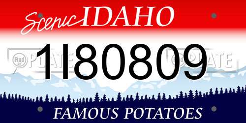 1I80809 Idaho License Plate