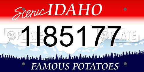 1I85177 Idaho License Plate