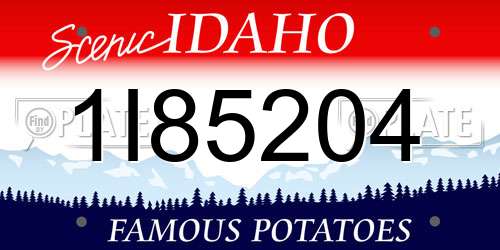 1I85204 Idaho License Plate