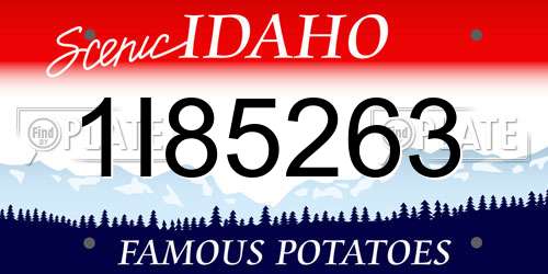 1I85263 Idaho License Plate