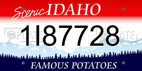 1I87728 Idaho License Plate