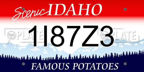 1I87Z3 Idaho License Plate