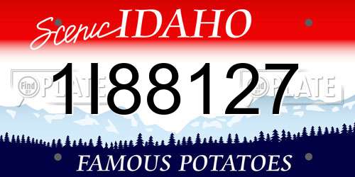1I88127 Idaho License Plate