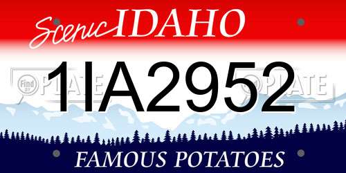 1IA2952 Idaho License Plate