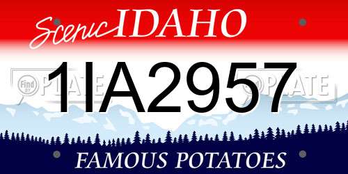 1IA2957 Idaho License Plate