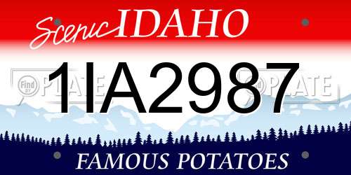 1IA2987 Idaho License Plate