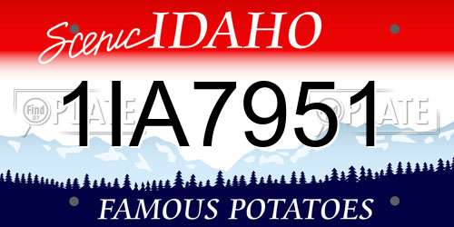 1IA7951 Idaho License Plate