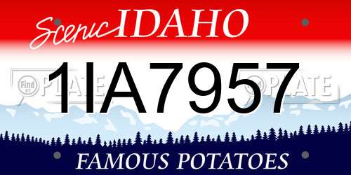 1IA7957 Idaho License Plate
