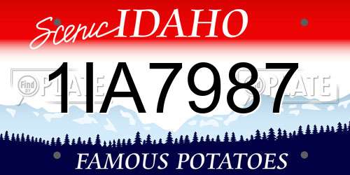 1IA7987 Idaho License Plate