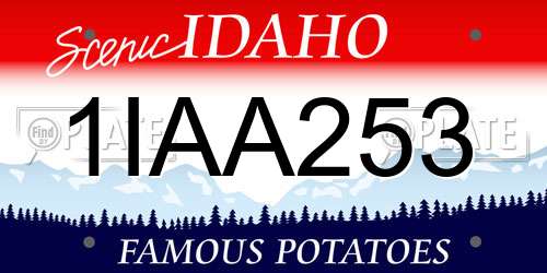 1IAA253 Idaho License Plate