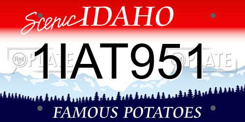 1IAT951 Idaho License Plate