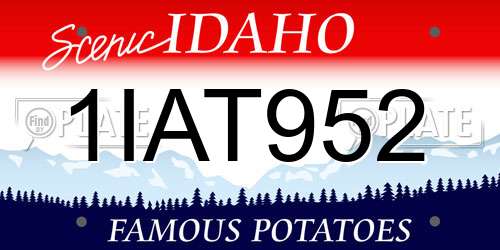 1IAT952 Idaho License Plate