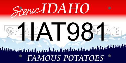 1IAT981 Idaho License Plate