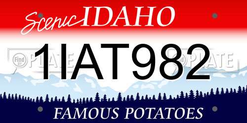 1IAT982 Idaho License Plate
