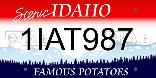 1IAT987 Idaho License Plate