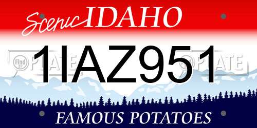 1IAZ951 Idaho License Plate