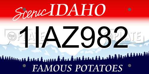 1IAZ982 Idaho License Plate