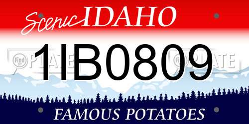 1IB0809 Idaho License Plate