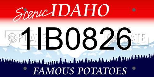 1IB0826 Idaho License Plate
