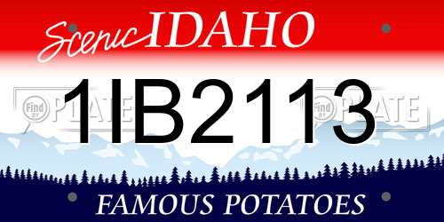1IB2113 Idaho License Plate