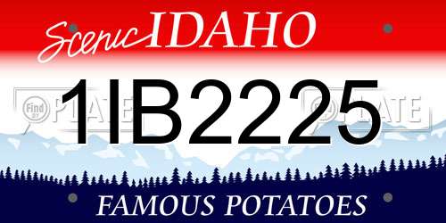 1IB2225 Idaho License Plate
