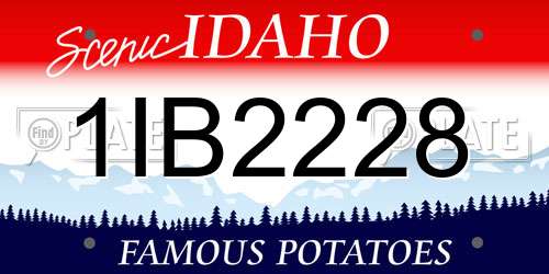 1IB2228 Idaho License Plate