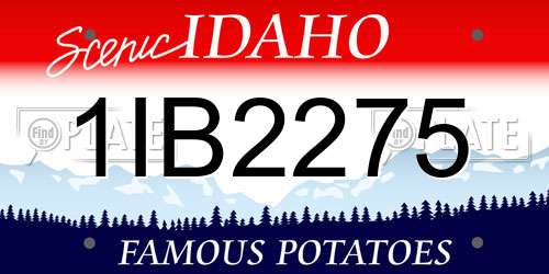 1IB2275 Idaho License Plate