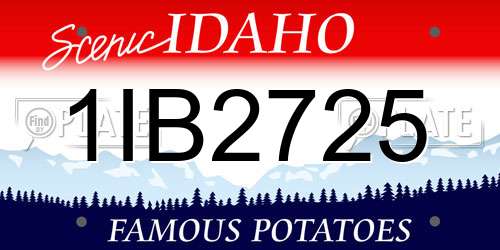 1IB2725 Idaho License Plate