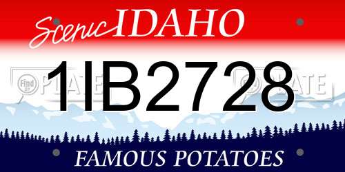 1IB2728 Idaho License Plate