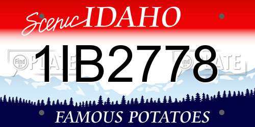 1IB2778 Idaho License Plate