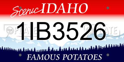 1IB3526 Idaho License Plate