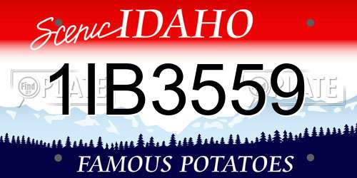 1IB3559 Idaho License Plate