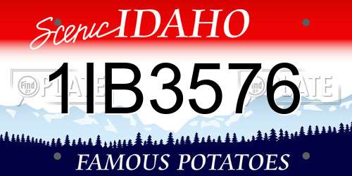 1IB3576 Idaho License Plate