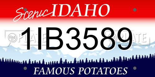 1IB3589 Idaho License Plate