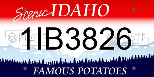 1IB3826 Idaho License Plate