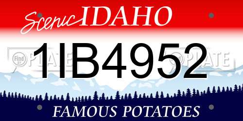 1IB4952 Idaho License Plate