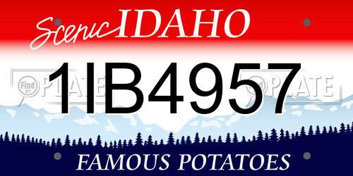 1IB4957 Idaho License Plate