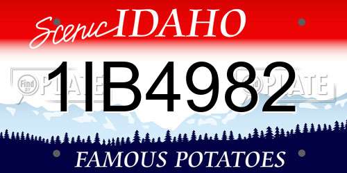 1IB4982 Idaho License Plate