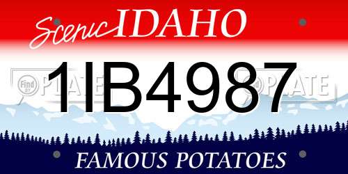 1IB4987 Idaho License Plate