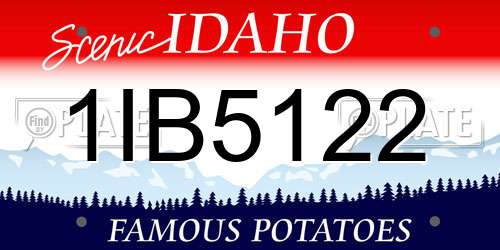 1IB5122 Idaho License Plate