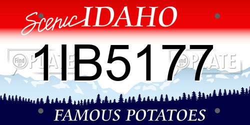 1IB5177 Idaho License Plate