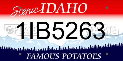 1IB5263 Idaho License Plate