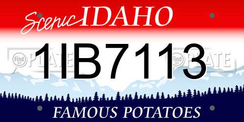 1IB7113 Idaho License Plate