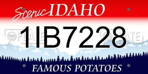 1IB7228 Idaho License Plate