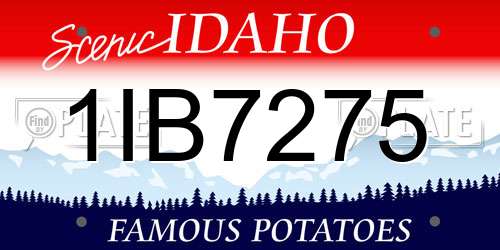 1IB7275 Idaho License Plate