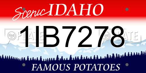1IB7278 Idaho License Plate