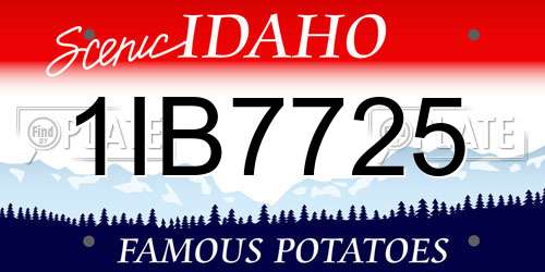 1IB7725 Idaho License Plate