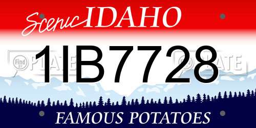 1IB7728 Idaho License Plate