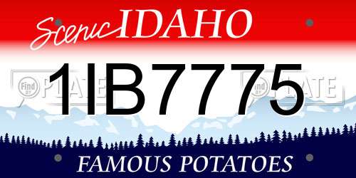 1IB7775 Idaho License Plate